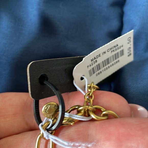 NWT Lustrous J. Crew Crystal Rhinestone Gold Tone Blue & Pink Statement Necklace - Picture 6 of 6